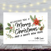 植物書道楽しいクリスマスの非写真 シーズンカード