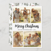 植物書道4写真数々のクリスマス シーズンカード (正面/裏面)