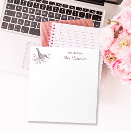 植物机の水色フェミニン ノートパッド