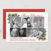 植物松写真数々のクリスマスフォトカード シーズンカード (正面/裏面)