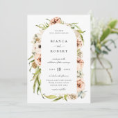 植物林フローラアーチ結婚フレームのinvitat 招待状 (スタンド正面)