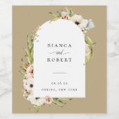 植物林フローラ結婚ワインラベル ワインラベル (シングルラベル)