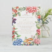 植物林 |ワイルドフラワー結婚式招待状 招待状 (スタンド正面)