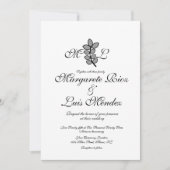 植物枝カモノグラムのリ結婚ロ 招待状 (正面)