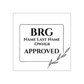 植物枠モノグラムの所有者の承認 ラバースタンプ (インプリント)