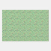 植物柄グレーグリーンラッピング紙 ラッピングペーパーシート (正面3)