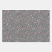 植物柄離れ白黒ラッピング紙 ラッピングペーパーシート (正面2)