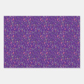 植物柄離れ紫ブルーラッピング紙 ラッピングペーパーシート (正面2)