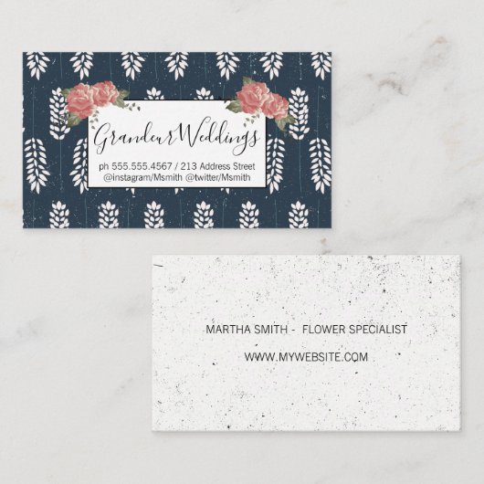 植物柄 名刺 (正面/裏面)