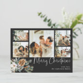 植物株エレガント&フォトブラッククリスマス シーズンカード (スタンド正面)