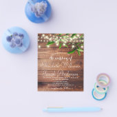 植物株素朴用木材灯ストリン結婚グ チラシ (シングル)