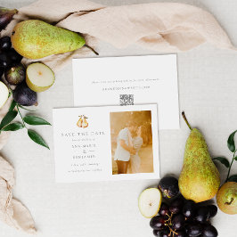 植物梨フォトQRコード結婚ズ セーブザデート