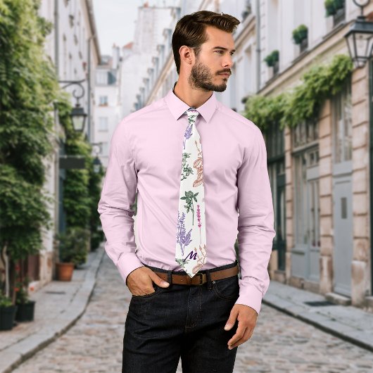 植物植物ヴィンテージバイブパーソナライズイニシャル ネクタイ