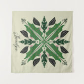 植物植物植物の緑モンステラのマンダラ名 タペストリー (正面(横))