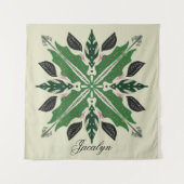 植物植物植物の緑モンステラのマンダラ名 タペストリー (正面)