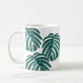 植物植物植物版画グリーン絵画ズアート コーヒーマグカップ (左)