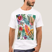 植物植物葉シダと花 Tシャツ (正面)