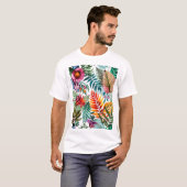 植物植物葉シダと花 Tシャツ (正面フル)