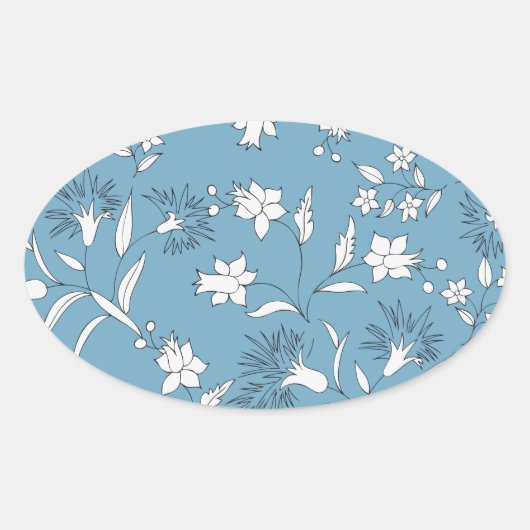 植物植物 楕円形シール (正面)