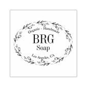 植物楕円 |手作モノグラムのりオーガニック石鹸 ラバースタンプ (インプリント)