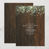 植物模様のランタンが飾られたパーティーのお知らせ 招待状 (正面/裏面)