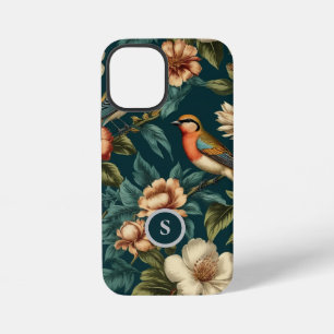 植物模様ヴィンテージフローラ鳥類単図 iPhone 12 MINIケース