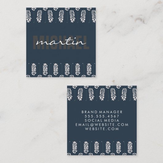 植物模様 スクエア名刺 (正面/裏面)