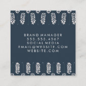 植物模様 スクエア名刺 (裏面)