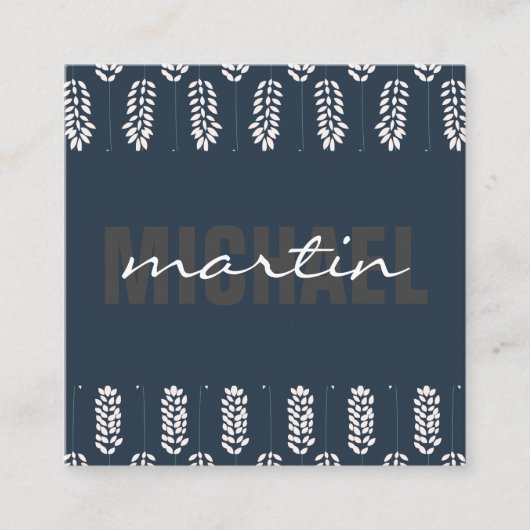植物模様 スクエア名刺 (正面)