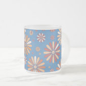 植物模様 フロストグラスマグカップ (正面右)