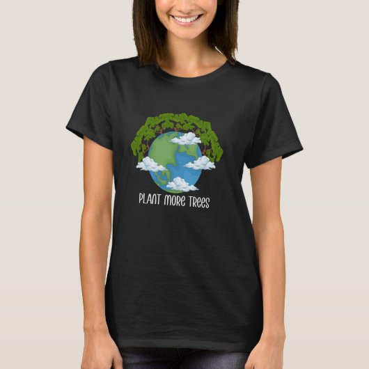 植物樹木環境保護地球田 Tシャツ (正面)