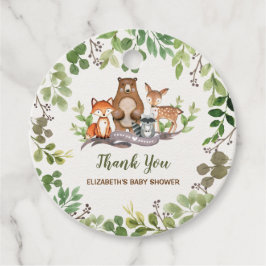 植物樹林動物誕生日シャワー フェイバータグ