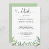 植物樹枝緑結婚ハート詳細 エンクロージャーカード (正面/裏面)