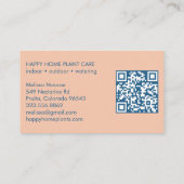 植物気に植物着座かわいいフロントドアQRコード 名刺 (裏面)