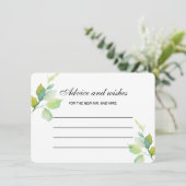 植物水エレガント色ブライダルシャワーアドバイス エンクロージャーカード (スタンド正面)