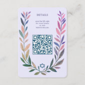植物水彩カスタムQRバー バットミッツヴァ エンクロージャーカード (正面)