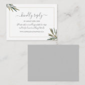 植物水彩ハーブ結婚式ウェブサイトの出欠確認 エンクロージャーカード (正面/裏面)