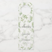 植物水彩大理石結婚の ボトルネックタグ (正面)