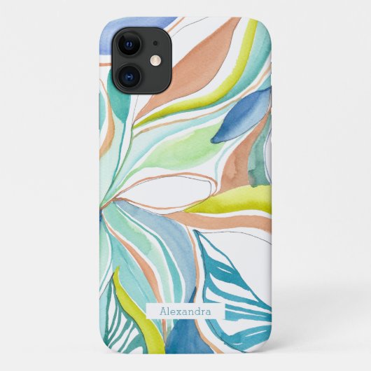 植物水彩抽象オーダーメイド携帯ケース Case-Mate iPhoneケース (裏面)