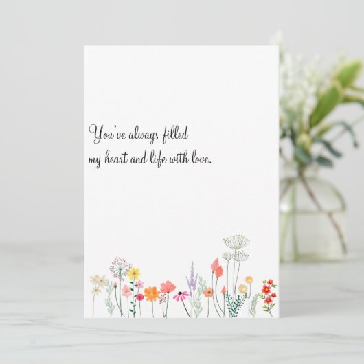 植物水彩画のワイルドフラワーの母の日カード シーズンカード (スタンド正面)