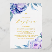 植物水彩紫牡丹花洗礼