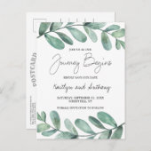 植物水彩緑化ユーカリのアナウンセム 案内ポストカード (正面/裏面)