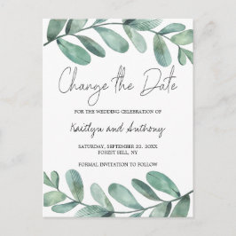 植物水彩緑化ユーカリのアナウンセム 案内ポストカード