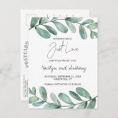 植物水彩緑化ユーカリのアナウンセム 案内ポストカード (正面/裏面)