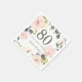 植物水彩花80th誕生日パーティー スタンダードカクテルナプキン (角)