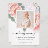 植物水彩葬儀悔やみや弔慰祈りの言葉カード サンキューカード (正面/裏面)