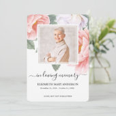 植物水彩葬儀悔やみや弔慰祈りの言葉カード サンキューカード (スタンド正面)