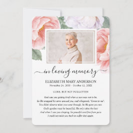 植物水彩葬儀悔やみや弔慰詩カード サンキューカード