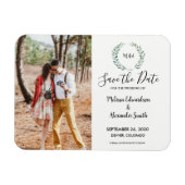 植物水素朴色モノグラ葉ム写真 マグネット (横)