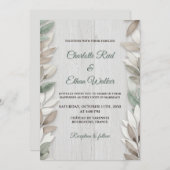 植物水素朴色結婚式招待状 招待状 (正面/裏面)